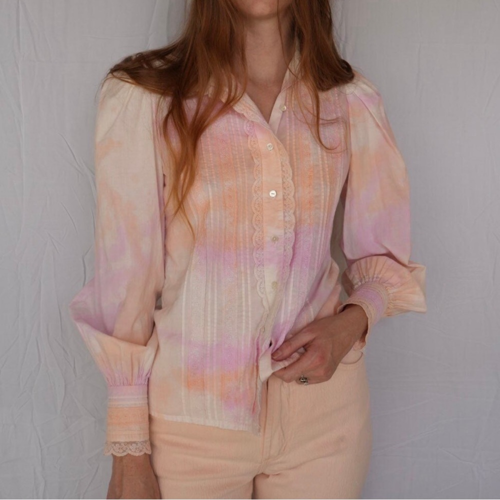 Vintage Laura Ashley Tie-dye top